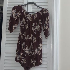 Maroon Floral Romper
